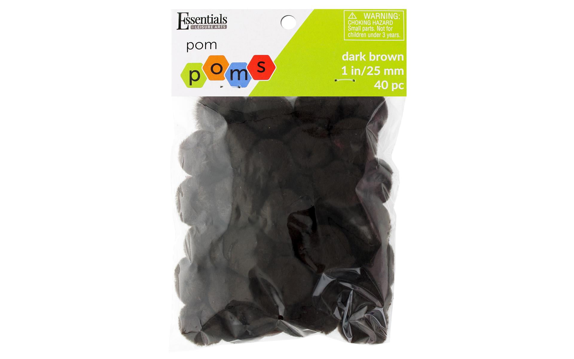Essentials By Leisure Pom Pom 1' Dark Brown 40pc