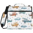 thumbnail image 2 of Zipper Binder with Shoulder Strap 2 inch 3 Ring Waterproof File Folder Organizer Bag 500 Sheet Watercolor Airplane Pattern, 2 of 8