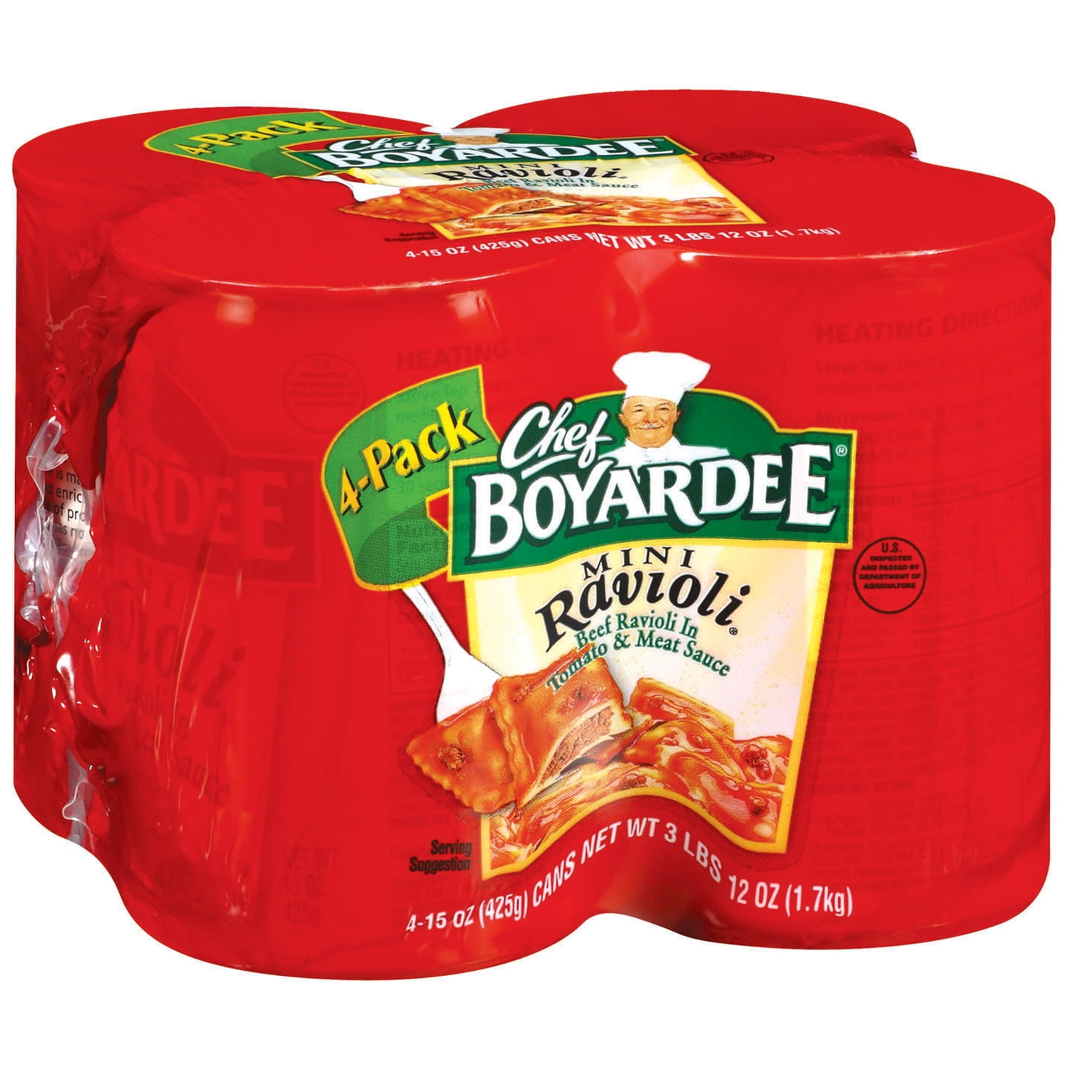 Chef Boyardee Mini Beef Ravioli in Tomato & Meat Sauce, 4-Pack by ConAgra Foods Inc.