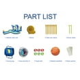 thumbnail image 6 of 6 in 1 Inflatable Slide Water Park, Trampoline Bouncing House for Kids, Outdoor Garden with Dolphin Sprinkler & Target Games & Water Gun & Basketball, 6 of 8