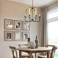 thumbnail image 3 of Vanity Art Lantern 8 Lights Modern Geometric Chandelier Lighting Farmhouse Candle Ceiling Light Fixtures for Living Room Kitchen Dining Room MLT2208LT-EP-BK, 3 of 8
