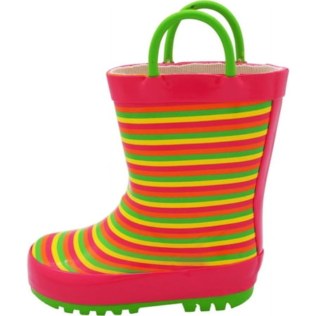 NORTY Boys Girls Toddler and Kids Waterproof Rain Boots Easy-On Handles Slip Resistant