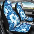 thumbnail image 4 of POLERO Blue Tropical Hibiscus Floral Print Polyester Front Seat Cover Auto Interior Decor, Washable Vehicle Seat Covers for Men, Set of 2 Seat Protector, 4 of 9