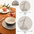 thumbnail image 3 of Funny Giraffe in Scarf on Bicycle Cartoon Character on White Pot Holders Trivets, 2 PCS Round Cotton Thread Weave Potholders for Kitchens Hot Pads Table Mats Coasters for Hot Dishes, 3 of 7