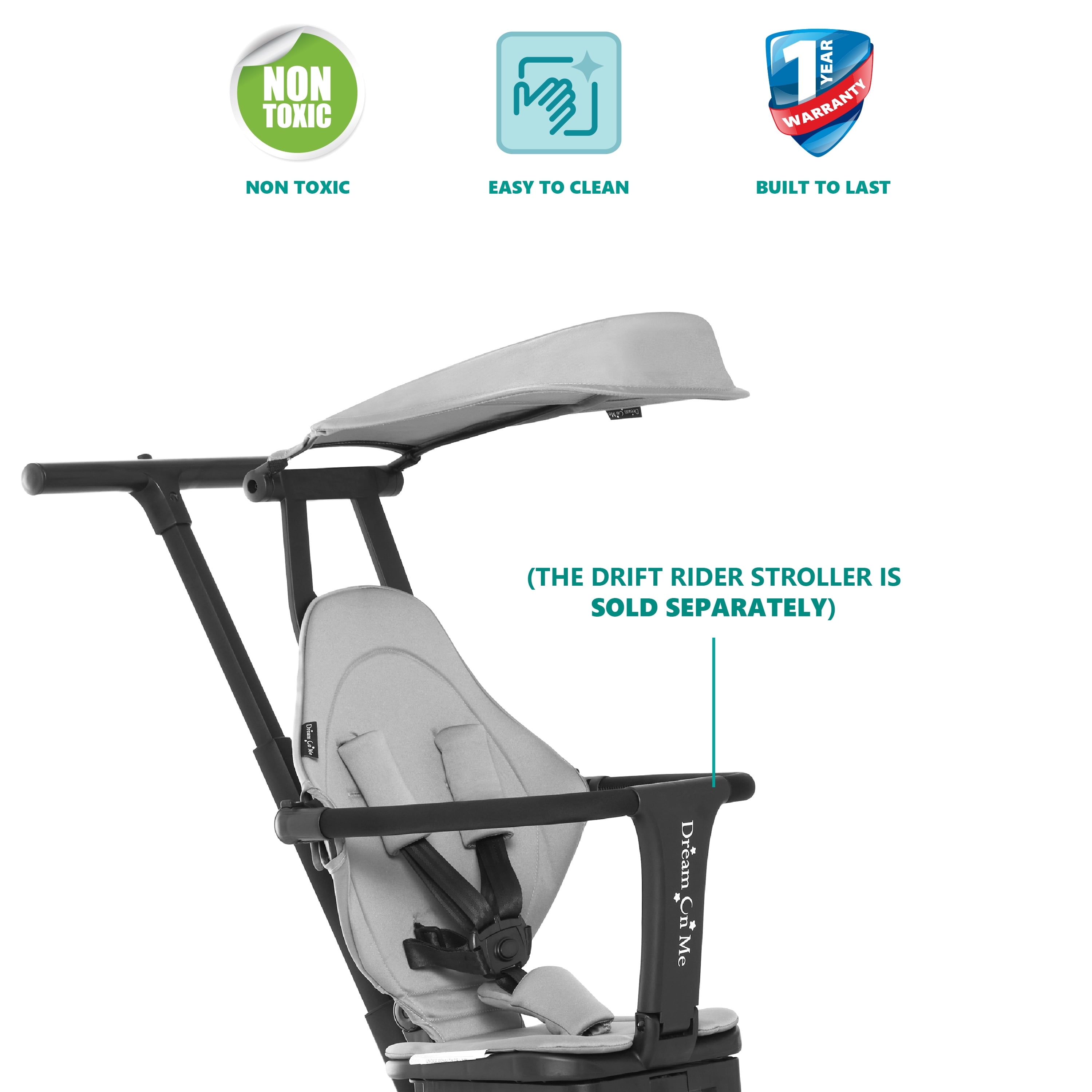 Dream On Me Drift Rider Stroller Canopy In Gray