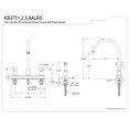 thumbnail image 3 of Kingston Brass Restoration Two Handle 8" Kitchen Faucet with Brass Sprayer, 3 of 3