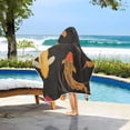thumbnail image 3 of Yayeee Kids Hooded Towels Toddler Soft Absorbent Beach Bathing Wrap 50" x 23.5", Black Fish Pattern, 3 of 5