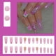 thumbnail image 2 of Uñas postizas largas estilo ataúd de Gifiky, uñas francesas con degradado, uñas acrílicas con remolinos para mujeres y niñas, 24 unidades, 2 of 7