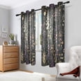 thumbnail image 2 of Yayeee Window Curtains Light Filtering 63"x52" Grommet Panel Pair Home Living Room Decor, Purple Floral Pattern, 2 of 7