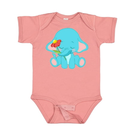 

Inktastic Cute Baby Elephant with Flower Gift Baby Boy or Baby Girl Bodysuit