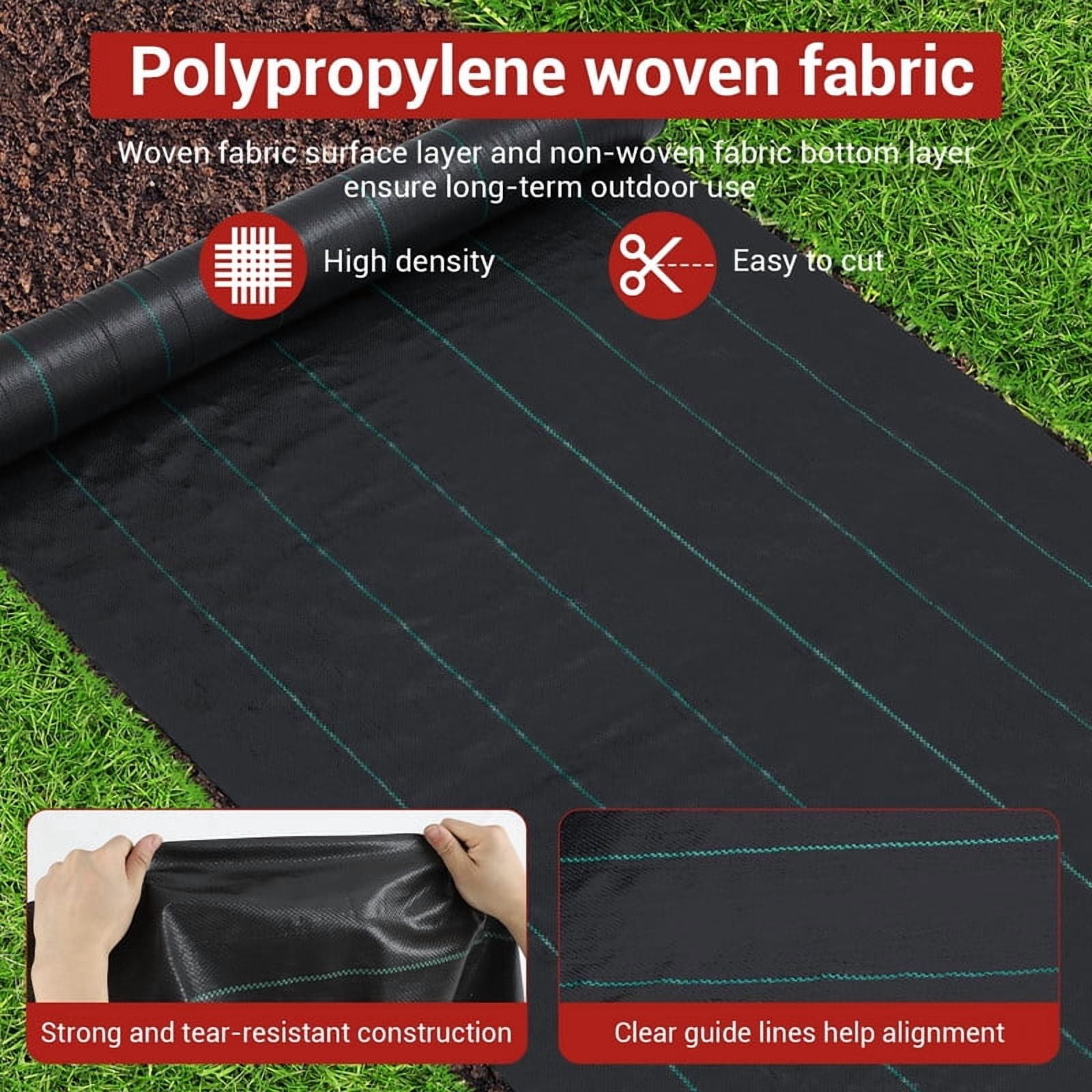 Towallmark Weed Barrier Fabric, 3FT X 300FT Heavy Duty 3.24oz Landscape Fabric, Premium Gardening Ground Cover For Greenhouse Yard Flower Bed Garden
