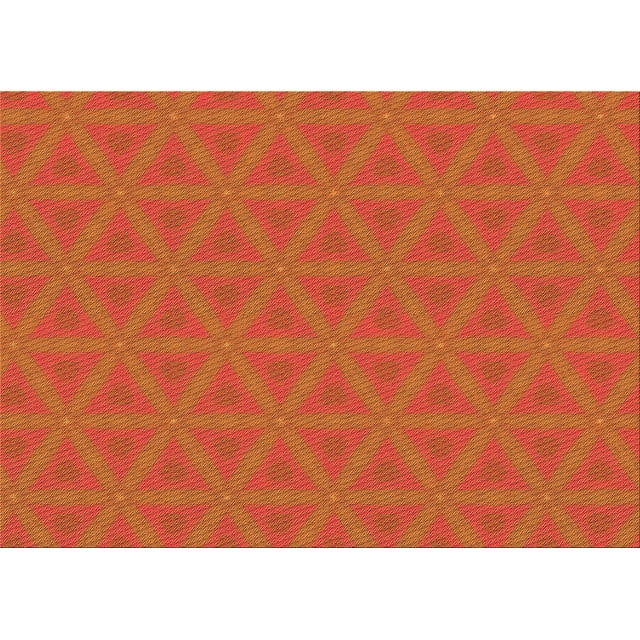 Ahgly Company Machine Washable Indoor Rectangle Transitional Neon Orange Area Rugs, 8' x 10'