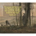 thumbnail image 2 of ArtsyQuotes 17x15 White Modern Wood Framed Museum Art Print Titled - Bible Verse Quote Isaiah 40:8, Jean Francois Millet - Falling Leaves, 2 of 4