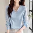 thumbnail image 4 of Women's Blouses Dressy Casual V Neck Top Long Sleeve Shirts Womens Hiking Gear Women Fall Shirts Long Sleeved Tops U Neck Shirts for Women Short Sleeve Workout Shirts Ladies Raglan Tees Womens Relaxed, 4 of 5