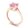 thumbnail image 2 of 1.5 ct Asscher Cut Simulated Pink Diamond Solitaire 18K Rose Gold Womens Engagement Ring, 2 of 5