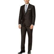 KENNETH COLE Reaction Slim Fit Black Pincord Suit 38 Regular 38R Pants 31W