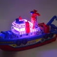 thumbnail image 3 of Barco de juguete modelo ligero con sonido de música y rociador de agua Super homeMX Barco eléctrico de bomberos, 3 of 5
