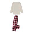 thumbnail image 6 of Family Matching Christmas Pajamas, Letter Print Long-Sleeved Round Neck Tops + Plaid Pattern Trousers Sleepwear Outfits, 6 of 10