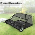 thumbnail image 3 of Costway 48" Tow-Behind Lawn Sweeper with 27 Cu.FT Large-Capacity Hopper Bag for Yard, 3 of 10