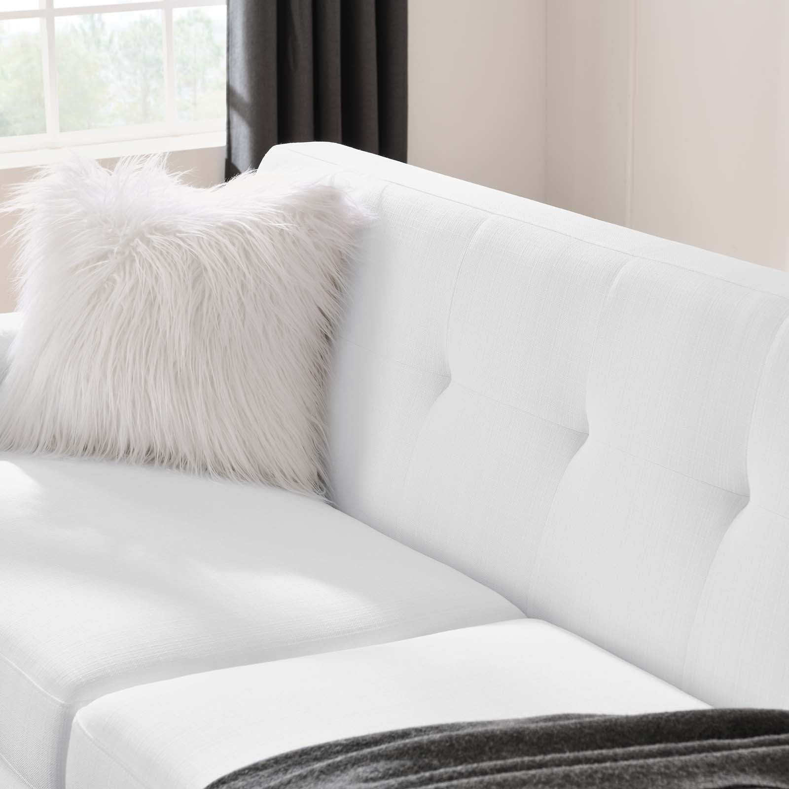Modway Engage Left-Arm Upholstered Fabric and Wood Loveseat in White