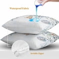 thumbnail image 4 of Throw Pillow Covers 20x20 Inch Set of 2, Blue Coastal Waterproof Outdoor Pillow Covers, Eucalyptus Leaves Summer Beach Starfish Decorative Cushion Pillowcases for Couch, Sofa, Bed, Garden, Patio, 4 of 9