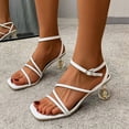 thumbnail image 3 of Vedolay Women Sandals Women's Platform Ankle Strap Wedge Sandals, Comfortable Dressy Summer Shoes,White 7, 3 of 5