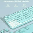 thumbnail image 3 of Wagpak Wireless Keyboard and Mouse Backlit - Retro Round Keycaps, Detachable Wrist Rest, Mint Green, New, 1 Count, 3 of 7