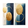thumbnail image 2 of Designart "Mid-Century Moon Serenity on Delft Blue Sky III" Transitional Wall Art Set Of 2 - Abstract Gold Gallery Set For Office Decor, 2 of 6