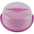 thumbnail image 1 of Woeilo Portable Cake and Cupcake Carrier / Storage Container - 10.4" Diameter (Inside Cover), Translucent Dome - Perfect for Transporting Cakes, Cupcakes, Pies, or Other Desserts (Purple, 1 of 4