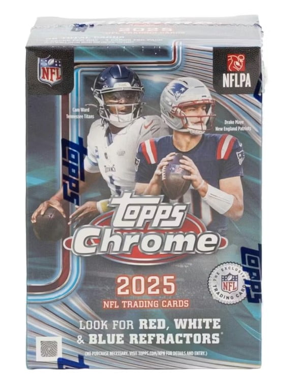2025 Topps Chrome Football Blaster Box Cards