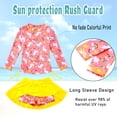 thumbnail image 6 of Lanbubble Girls Swimsuit Rash Guard Set 2 Piece Long Sleeve Bathing Suit Swim Skirt with Shorts 7-8 Years, 6 of 9