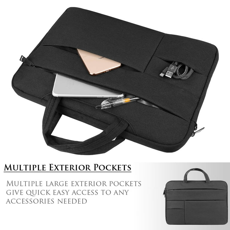 Sumaclife Universal Nylon Padded Hybrid Sleeve Briefcase Bag for 15 inch 16 inch inch Laptops with Hideaway Handles Microfiber Interior and Protective