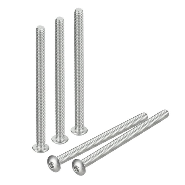 Unique Bargains #8-32x2-3/4' Button Head Socket Cap Screws, 20 Pack 304 Stainless Steel Screws