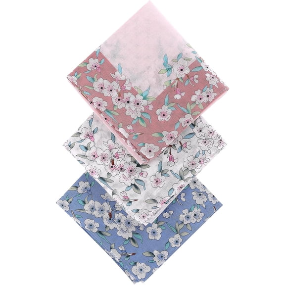 Monebena Ladies Printing Floral Handkerchiefs Women Floral Handkerchiefs 17" Pocket Square Towel Ladies Tea Party Hanky White Embroidered Handkerchiefs Multicolor for Women Gifting Weddings