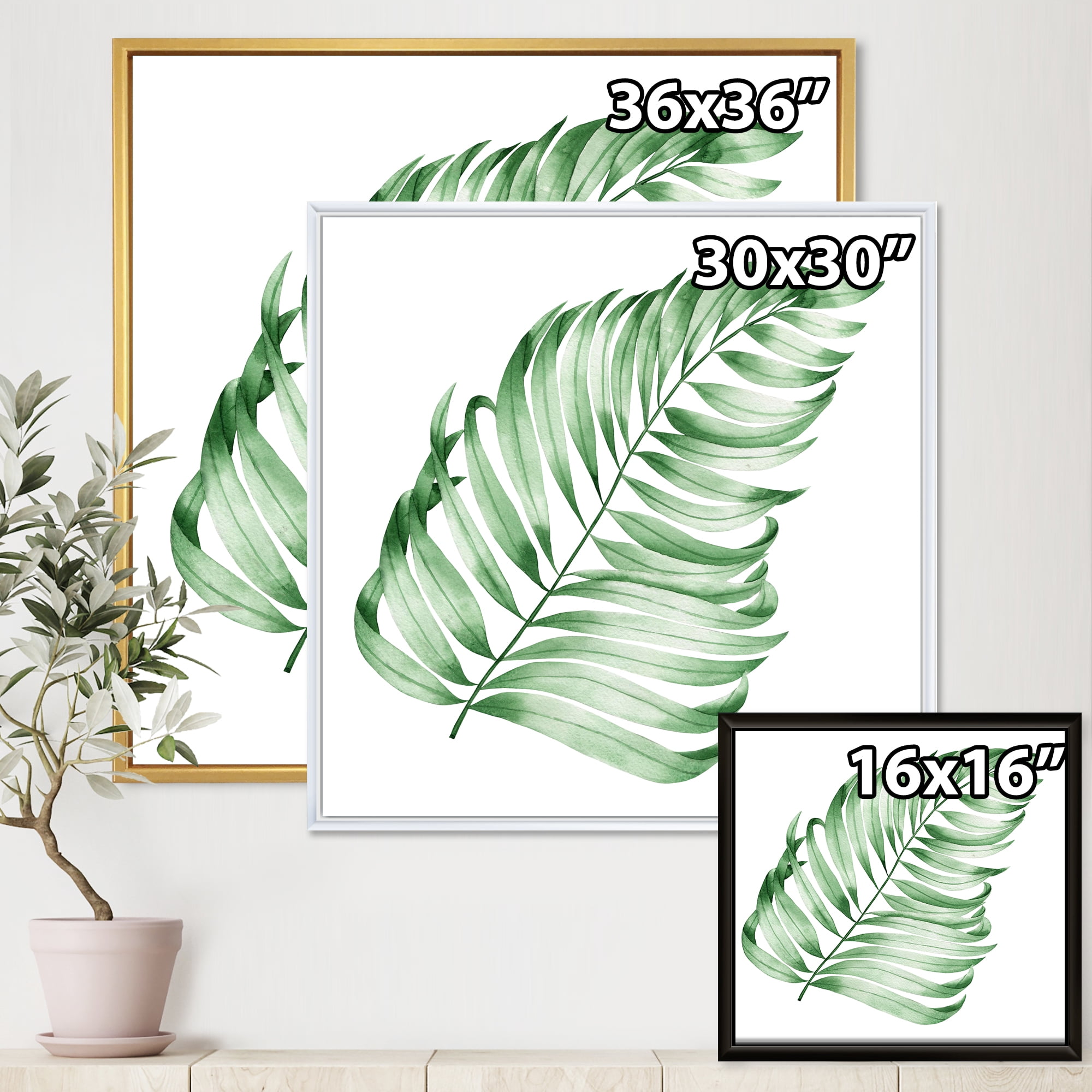 Designart 'Close Up Of Tropical Leaf Of Monstera II' Farmhouse Framed Canvas Wall Art Print