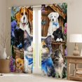 thumbnail image 2 of Feelyou Cute Bowknot Cat Curtains Pack of 2 (42x84 Each), Cartoon Animal Curtains Blackout, 2 of 6