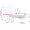 thumbnail image 4 of vidaXL Bed Frame with Headboard Light Grey 137x190 cm Fabric, 4 of 5