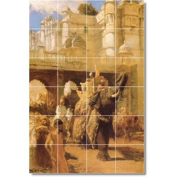 Ceramic Tile Mural-Edwin Weeks Village Painting 27. 32" w x 48" h using (24) 8 x 8 ceramic tiles