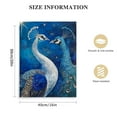 thumbnail image 2 of ONETECH Peacock Canvas Wall Art Blue and White Peacock Couple Pictures Elegant Animal Prints Romantic Kiss Artwork for Living Room Bedroom Wall Decor Ready to Hang, 2 of 5