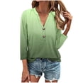 thumbnail image 2 of Womens Tops Sevevn Women's Fashion Solid Button Shirt Female-Neck Loose T-Shirt Blouse Summer Shirts For Women, 2 of 5
