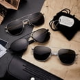 thumbnail image 3 of Gafas de sol clásicas de piloto, de vidrio templado, resistentes a caídas, gafas de seguridad clásicas para conductores, 3 of 5