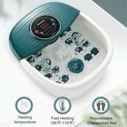 MaxKare Foot Spa Bath Massager with Heat, Bubbles, and Vibration, Digital Temperature Control, 16 Detachable Massage Rollers, Soothe and Comfort Feet