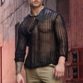 thumbnail image 2 of Men Hollow See Through Top Men See Through Knit Top Men Hollow See Through Undershirt Men Hollow See Through Top Lightweight Grid Pure Color Breathable Long Sleeve Knit Undershirt ANGGREK Otros, 2 of 5