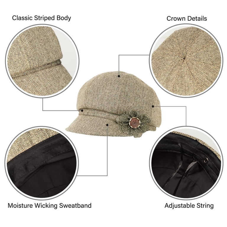 Women Retro Classic Visor Newsboy Cabbie Cap Beret Hats with  display picture 2