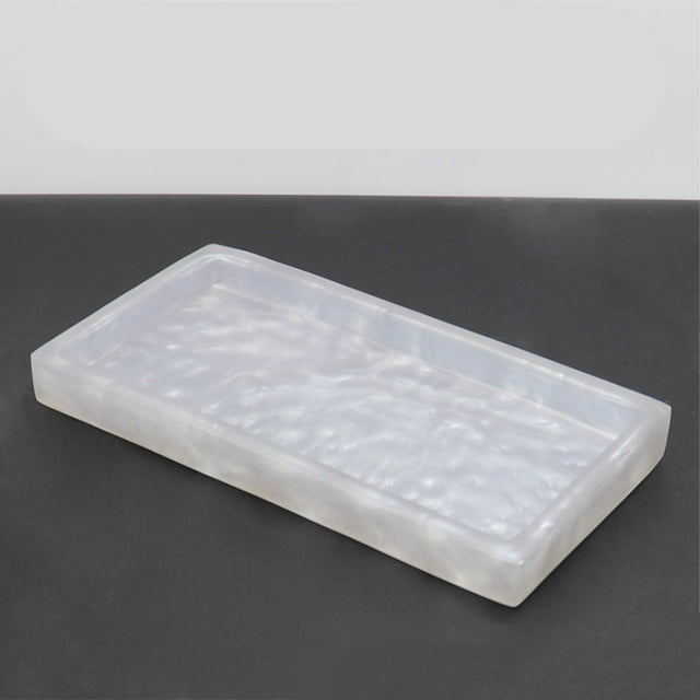 Baohd Plateau de Rangement Polyvalent en Résine pour Salle de Bain avec Texture Marbrée Type 1 1Ensemble