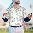 thumbnail image 5 of Vsdgher Lilies Flowers Mens T-Shirts Baseball Vintage Fashionable Lightweight Casual Crew Neck Slim Fit with Long Sleeves-Large, 5 of 7