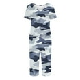 thumbnail image 5 of FAHXNVB Women Pajama Sets Floral Printed Short Sleeve V Neck Tops With Capri Pants with Pockets Casual 2 Piece Lounge Sleepwear Pj Sets, 5 of 5