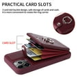 thumbnail image 2 of Accordion Wallet Case for iPhone 13 Pro Max with Rotatable Ring Holder Kickstand, RFID Blocking Card Slots Finger Grip Ring PU Leather Shockproof Purse Cover for iPhone 13 Pro Max, Winered, 2 of 7