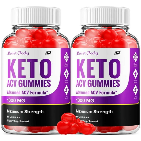 (2 Packs) Burst Body Gummies - Burst Body Apple Cider Vinegar Gummy Supplement for Energy - Burst Body Keto Gummies Dietary Supplement (120 Gummies)