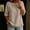Khaki, variant on Women's Half Sleeve Blouse, Spring Summer Loose Pullover V-Neck, Breathable Linen Top for Casual Daily or Beach Wear, 2026 New Limited-time Offer